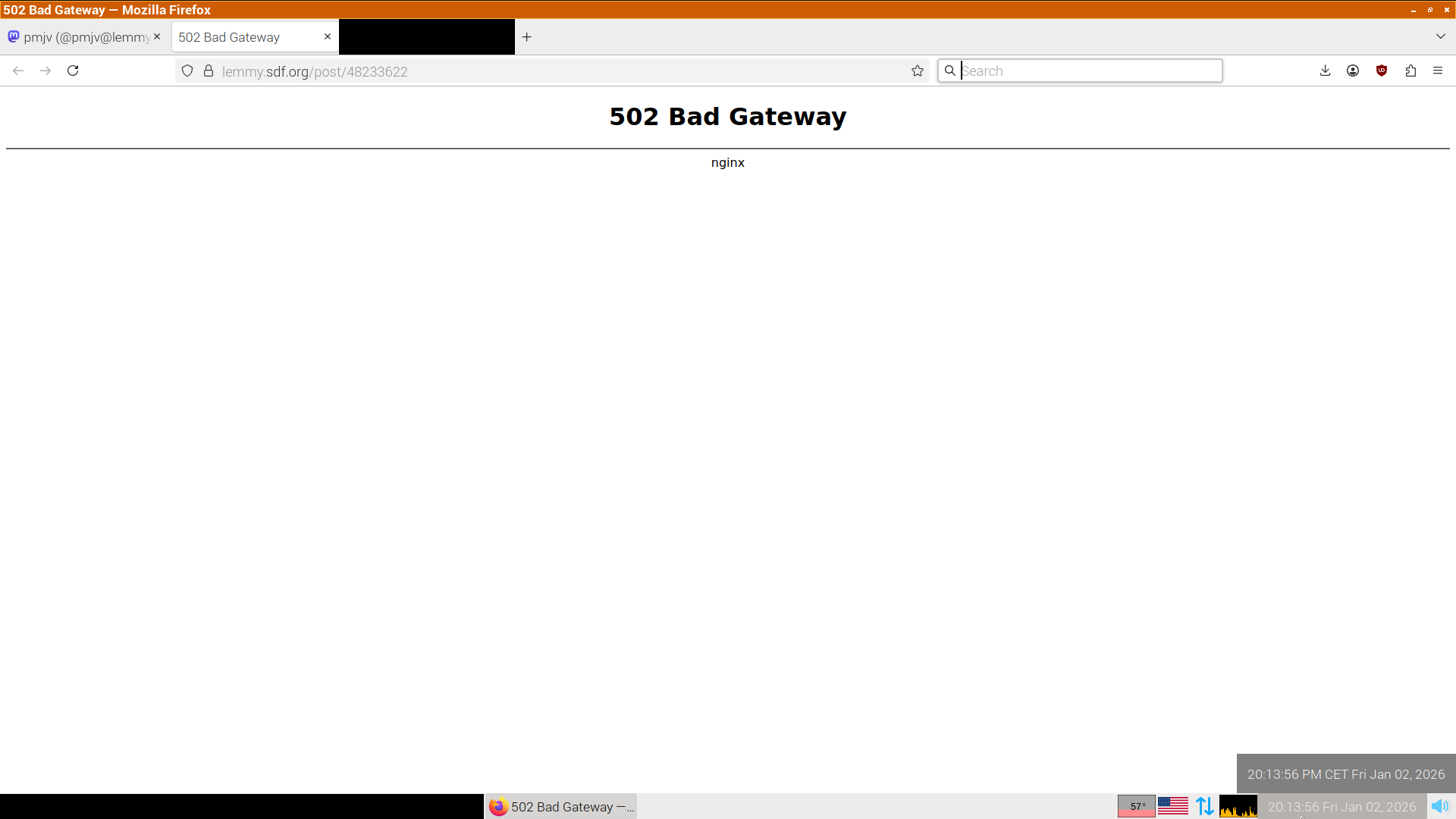 502 Bad Gateway.